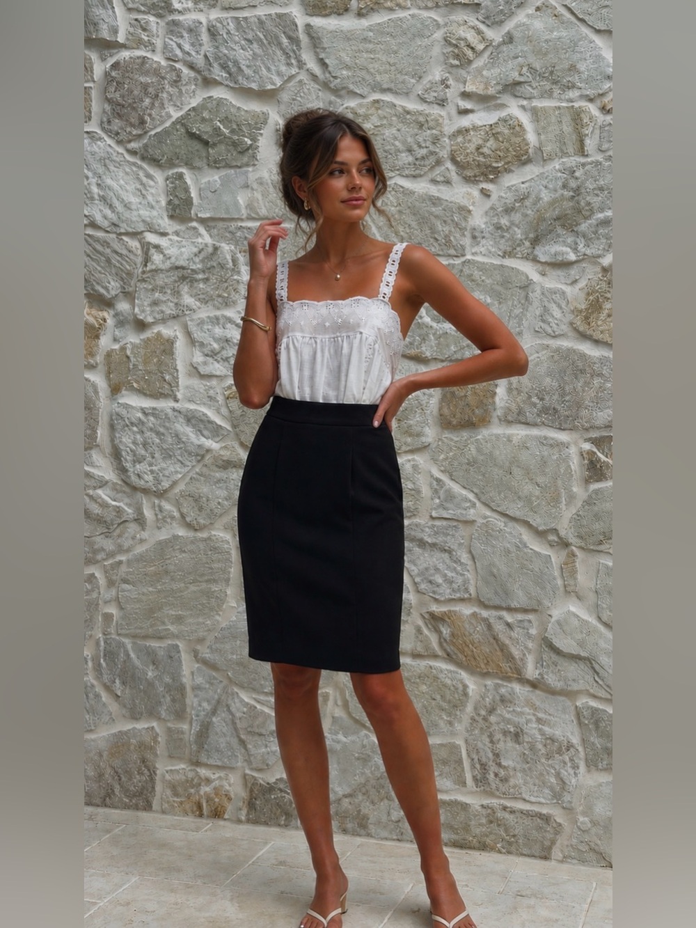 Bebe Black Pencil Skirt